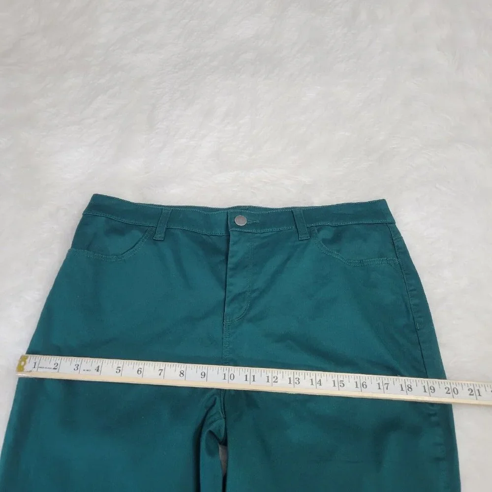 Chico's 1.5 Girlfriend Slim Leg Ankle 10 Turquoise Pants Cropped High Rise - Picture 8 of 13